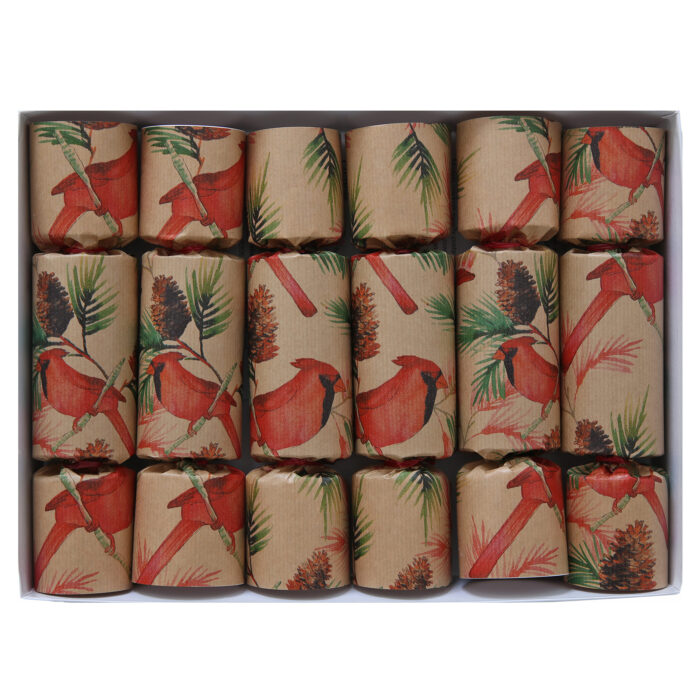 Christmas Cardinals Box | Christmas Crackers | Paper Hats | Party Crackers | Olde English Crackers