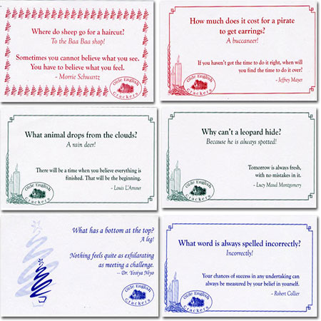 Mottos | Christmas Crackers | Paper Hats | Party Crackers | Olde English Crackers