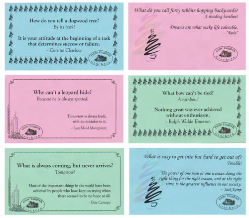 Riddles Colored | Christmas Crackers | Paper Hats | Party Crackers | Olde English Crackers