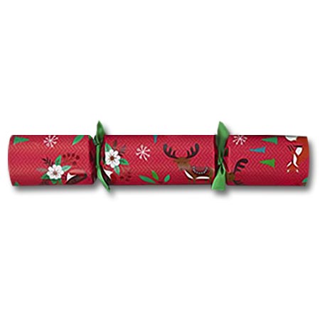 Woodland Friends Red | Christmas Crackers | Paper Hats | Party Crackers | Olde English Crackers